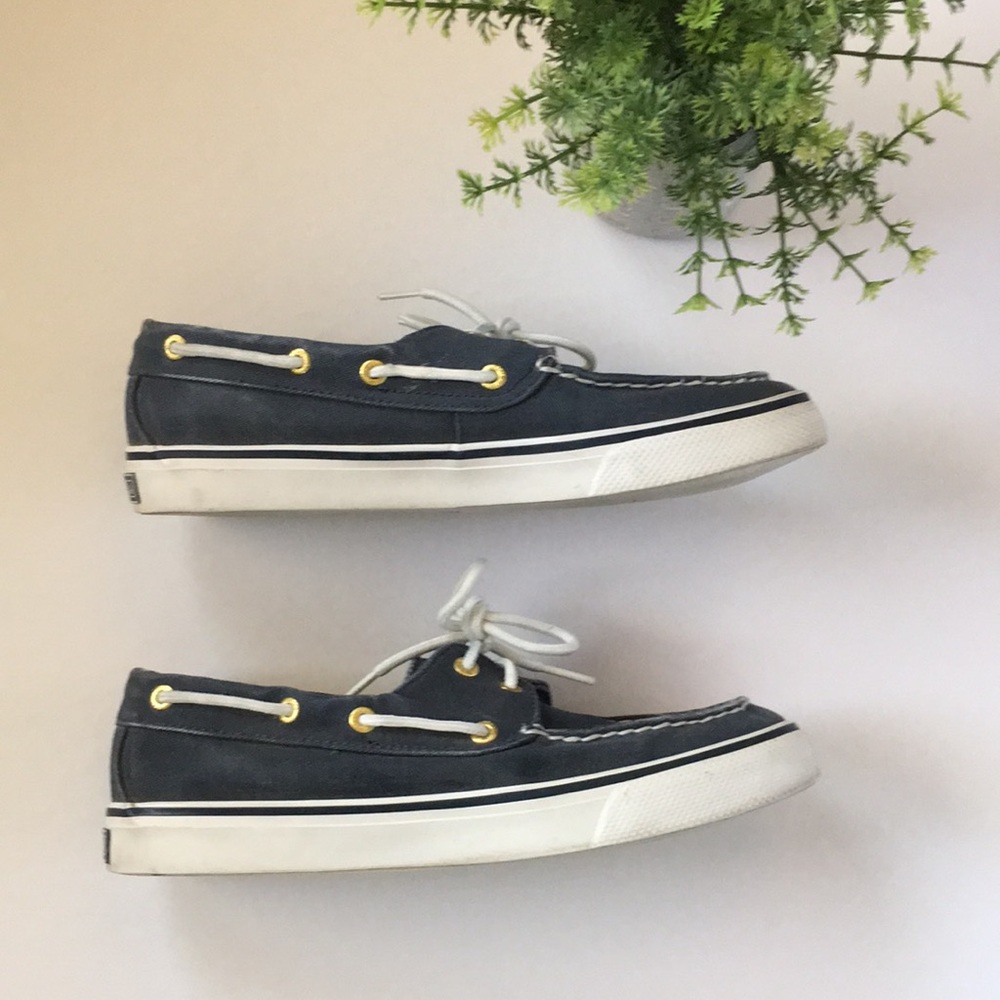 SPERRY navy top sider canvas boat shoe